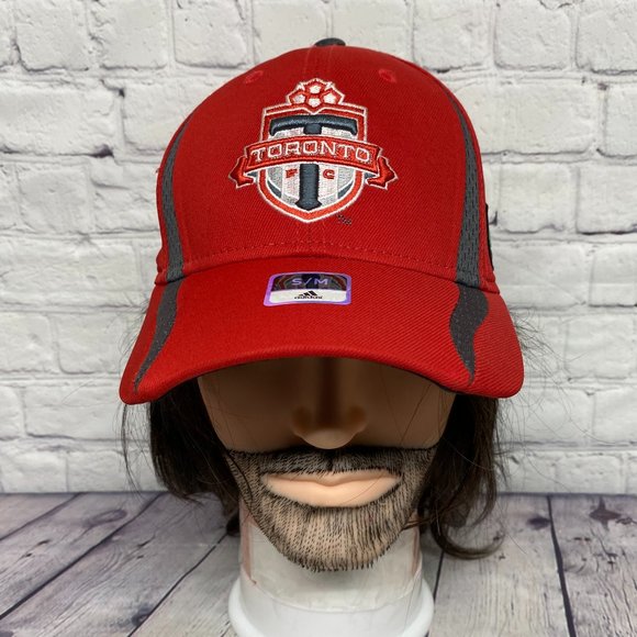 Adidas Toronto FC Hat Cap Stretch Fit S/M Red MLS Soccer Embroidered Official - Picture 1 of 12